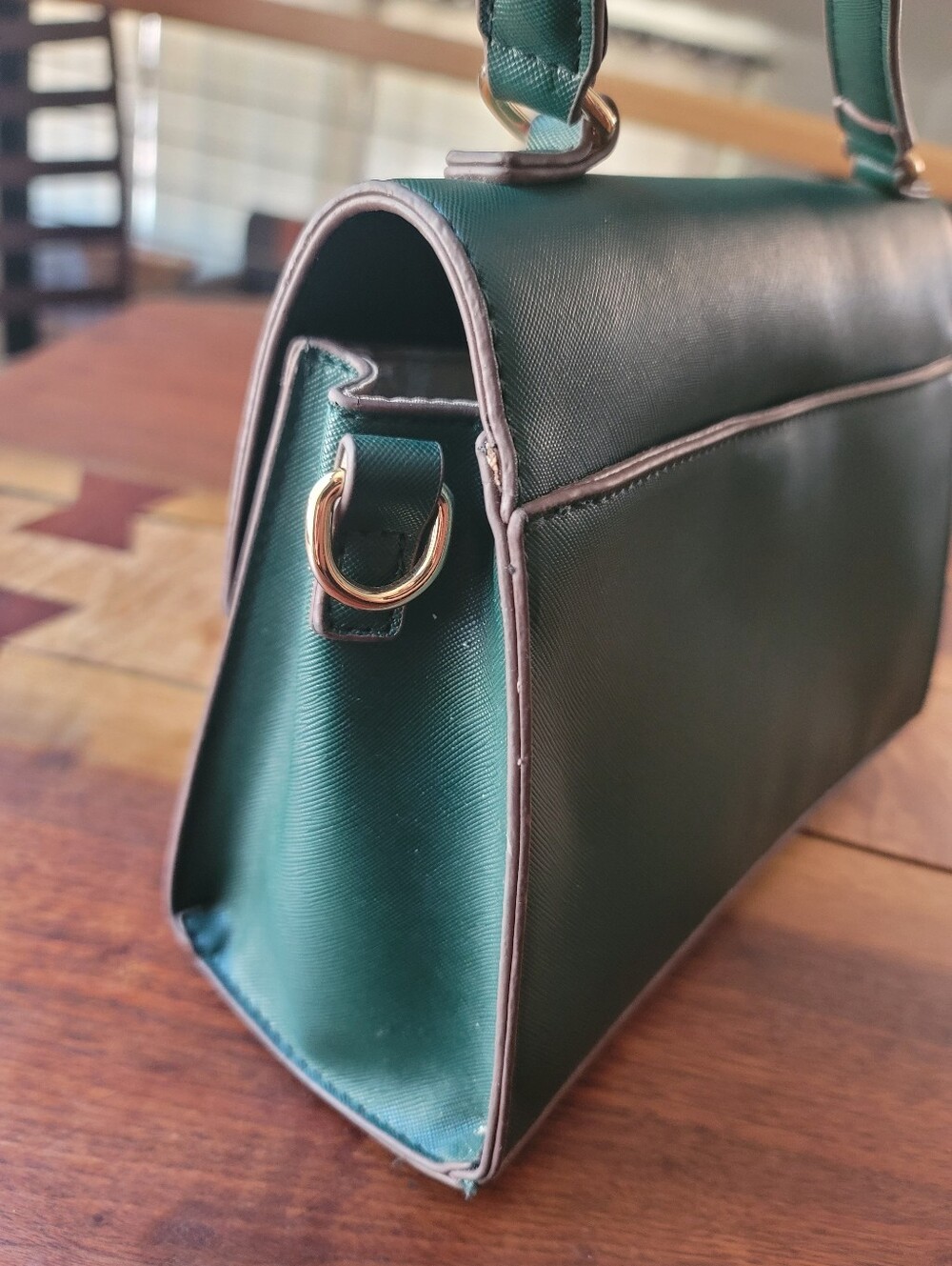 Anne Klein Green Flap Top Handle Satchel - Picture 8 of 13
